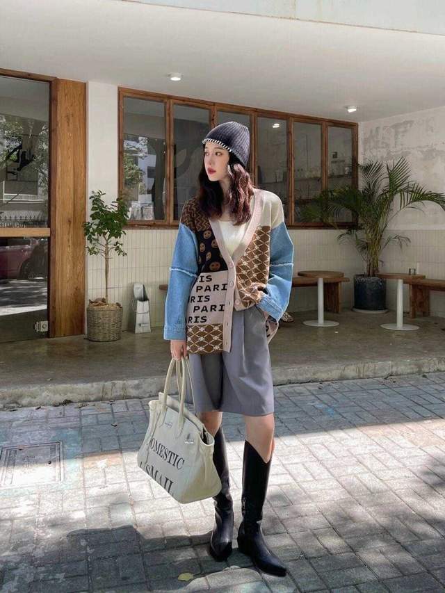 显得 25岁~30岁如何穿可甜可咸？针织开衫搭配短裤或半身裙，高级洋气