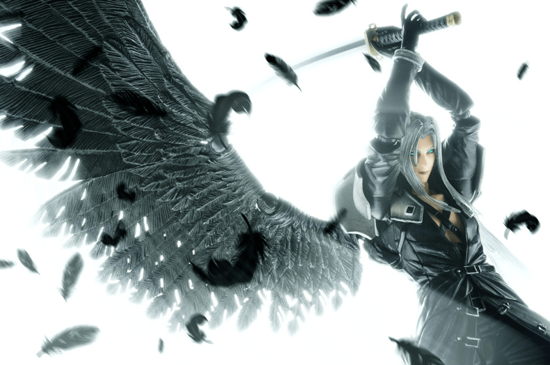 位绝对反派萨菲罗斯,他处处与男主角克劳德为敌,一双满生羽毛的大翅膀