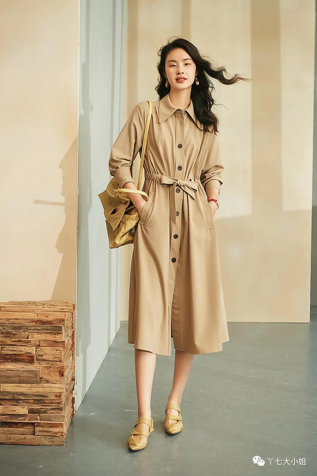 整体 十月份的裙子,这条廓形裙最好穿~