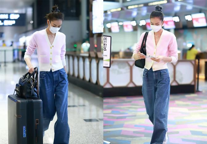 身材 刘雯新发型大变样！穿针织衫高扎丸子头太酷，天然头额骨极具特色