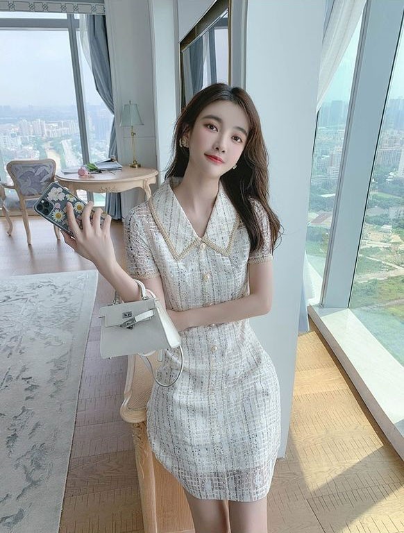 设计 秋季小香风穿搭，气质连衣裙，展现女神范