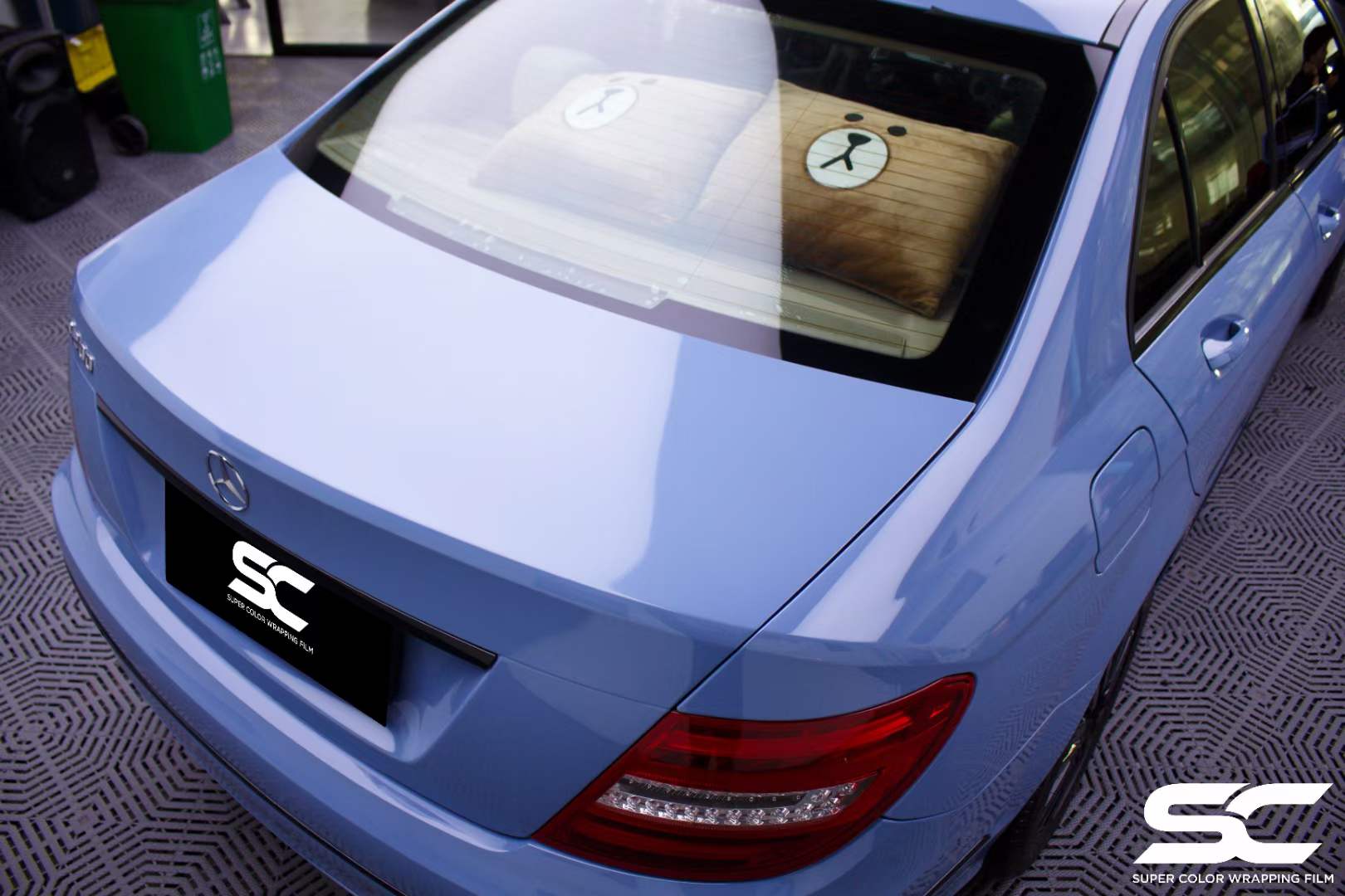 奔驰c200全车sc改色膜pet瓷器蓝_搜狐汽车_搜狐网