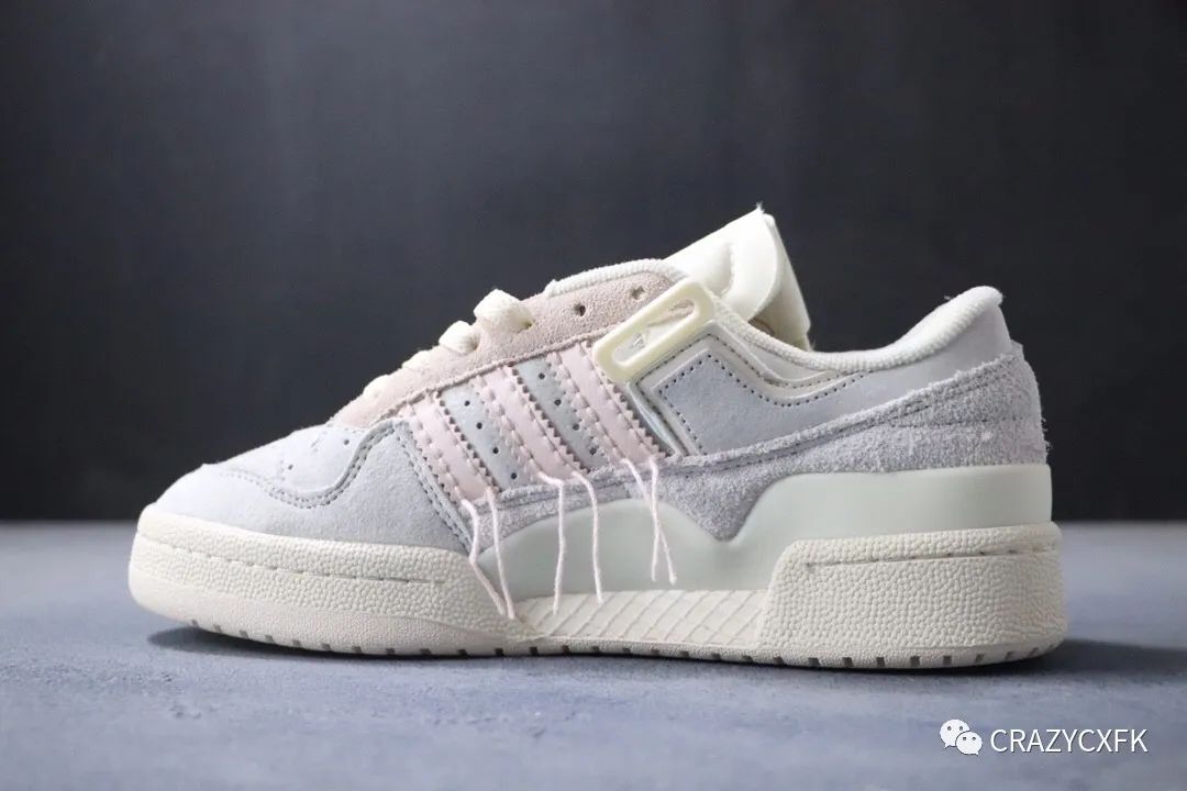 收尾 阿迪达斯 Adidas Forum 84 Low 牛仔米白线头低帮运动板鞋