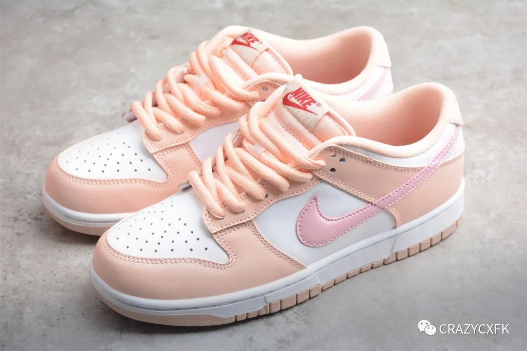 耐克nikedunklowpinkvelvet粉白情人節運動板鞋