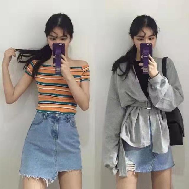 卫衣 秋天的美感少不了“短裙”，卫衣、衬衫搭起来，穿成时尚女郎