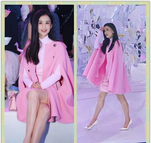 黑色 黄圣依穿上了粉嫩的裙子，气质不输范冰冰，两位美女太养眼了