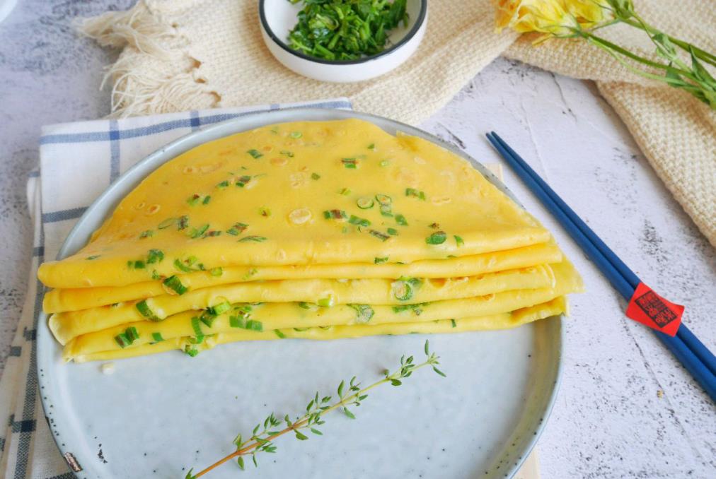 葱花|5分钟快手早餐,松软细腻葱花鸡蛋饼
