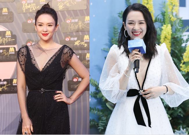 场合 章子怡同框“奶茶妹妹”，穿礼裙气质一目了然，一个端庄一个清纯