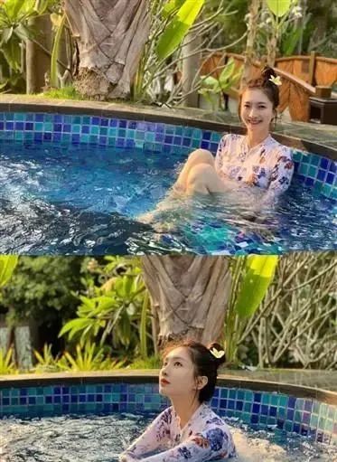 江疏影 江疏影真是白富美，露肩上衣少女裙配红唇焕然一新，33岁美得出众