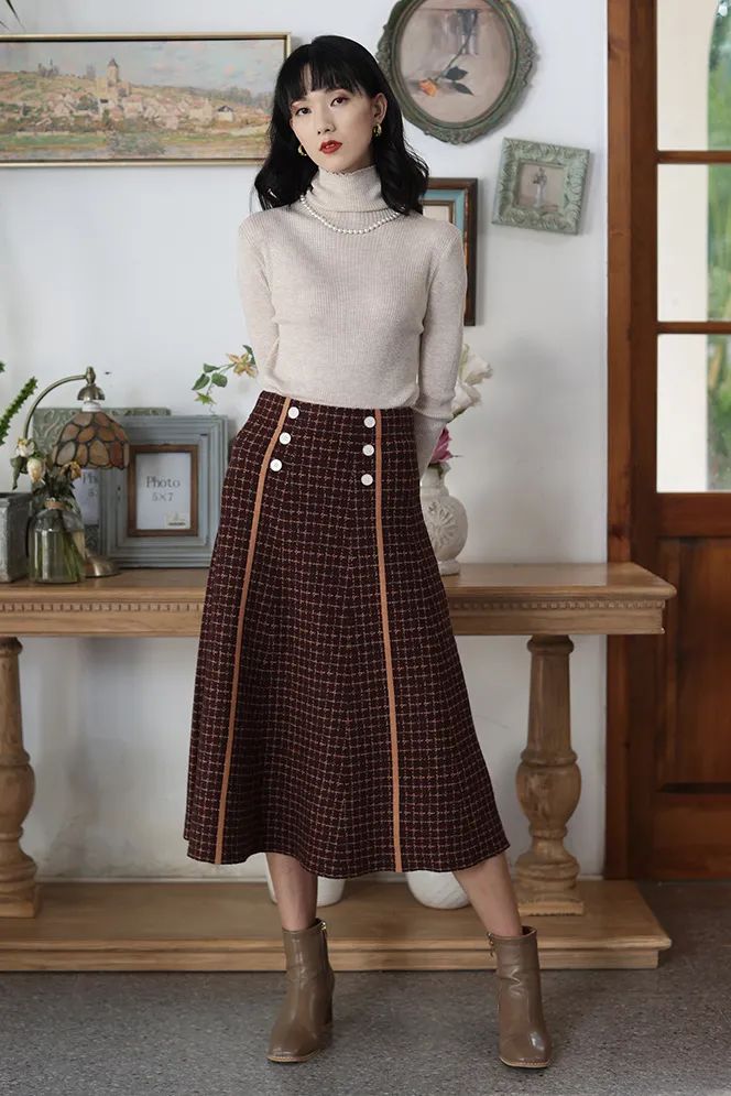 气质 大毛衣+半裙,才是2021秋冬最气质时髦的打开方式!