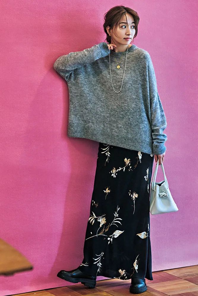 气质 大毛衣+半裙,才是2021秋冬最气质时髦的打开方式!