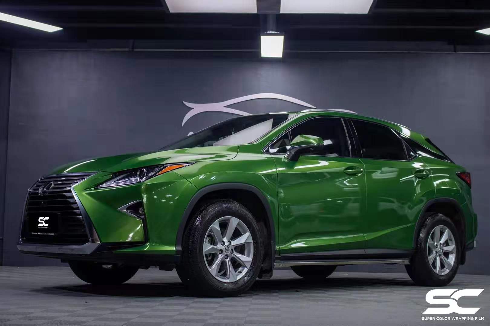 雷克萨斯全车sc改色膜曼巴绿