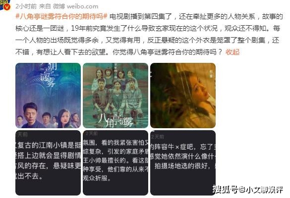 戏份|《八角亭谜雾》热播，郝蕾戏份太少，白宇帆演技获好评