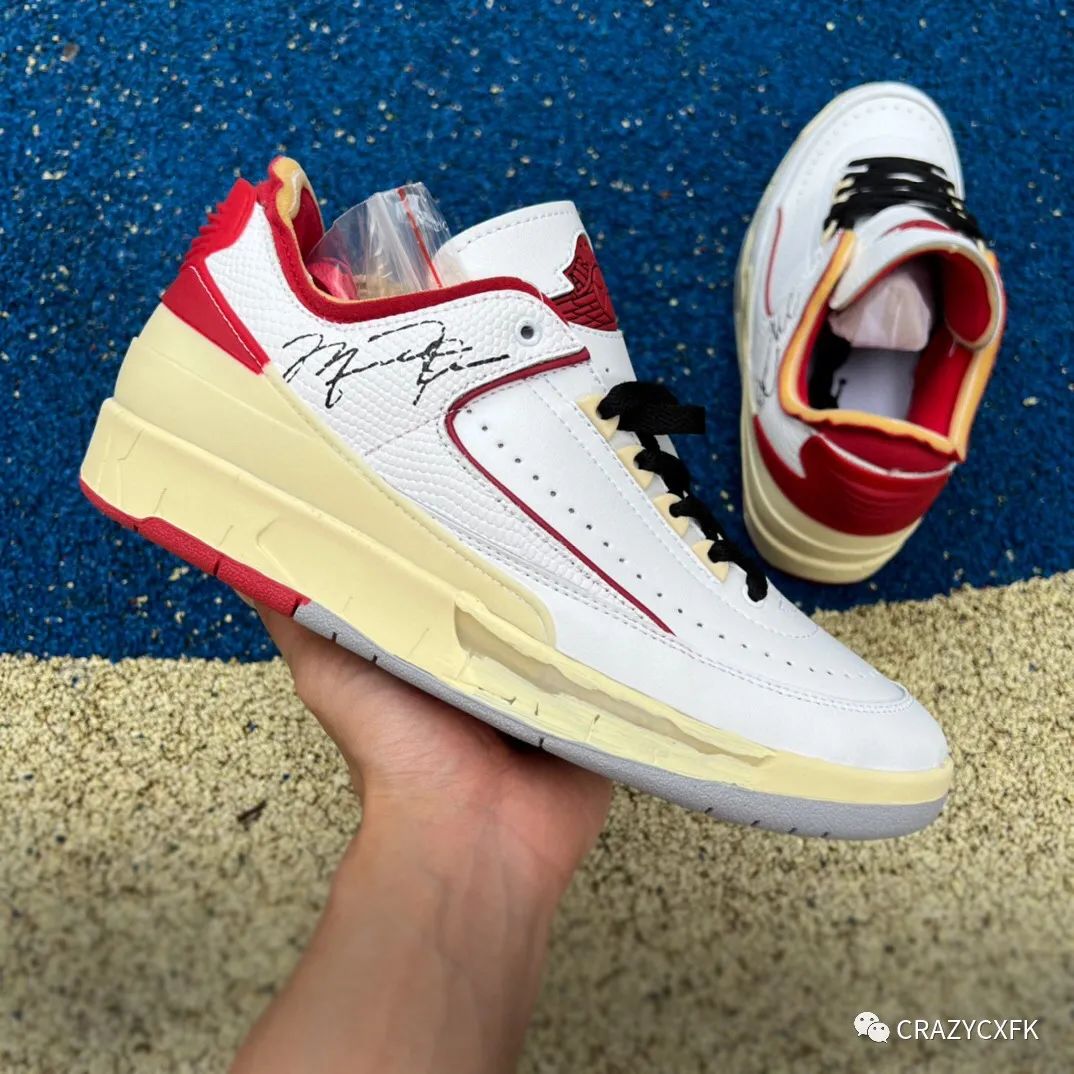 Low 乔丹二代联名 OFF-WHITE x Air Jordan 2 Low SP 黑白红解构篮球鞋测评