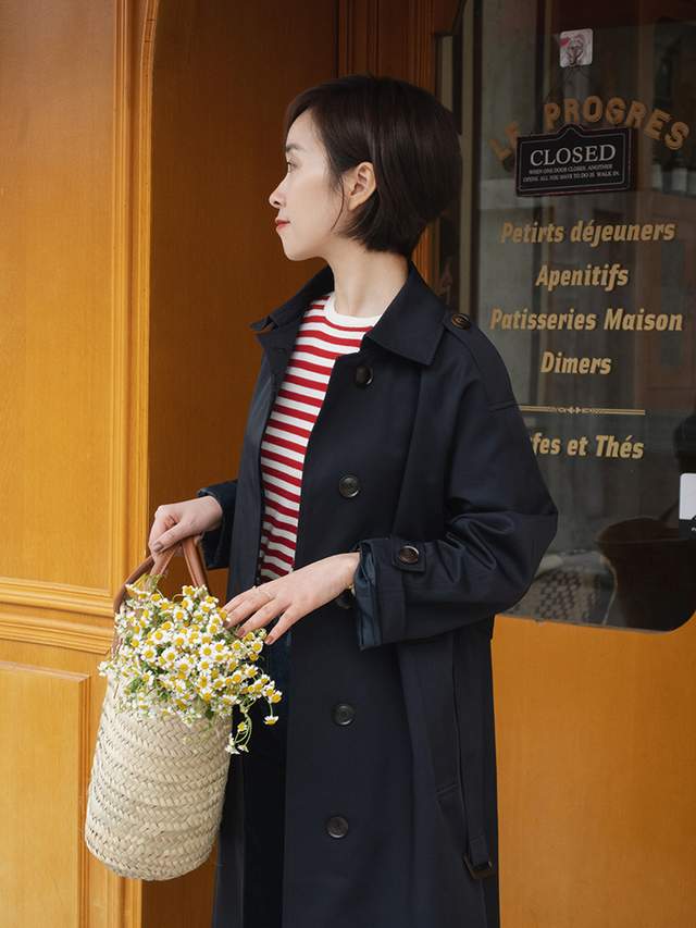 显得 秋季,奔四奔四的女人怎么穿风衣?搭配衬衫和牛仔裤,减龄又洋气