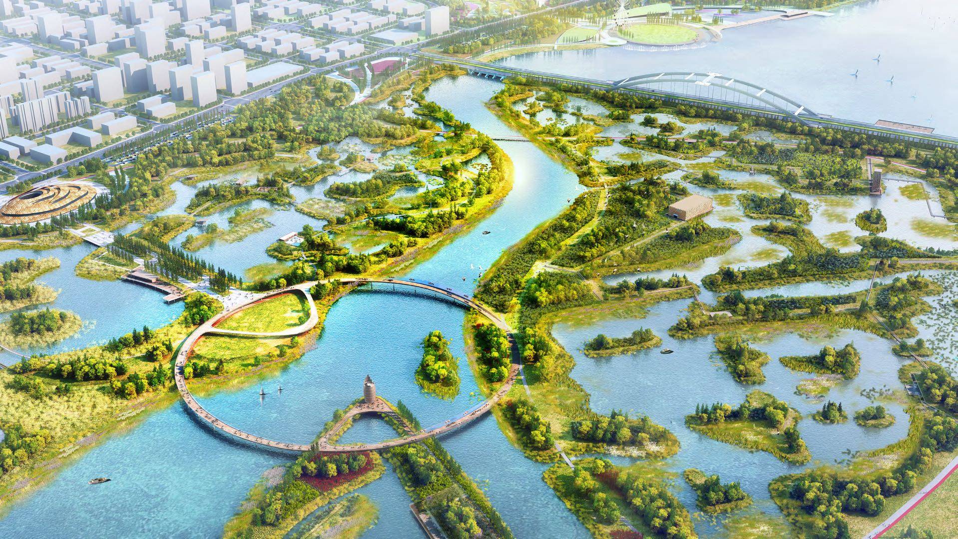 东湖湿地公园效果图 滨海体育公园 【超级交通】 地铁6号线,2021年
