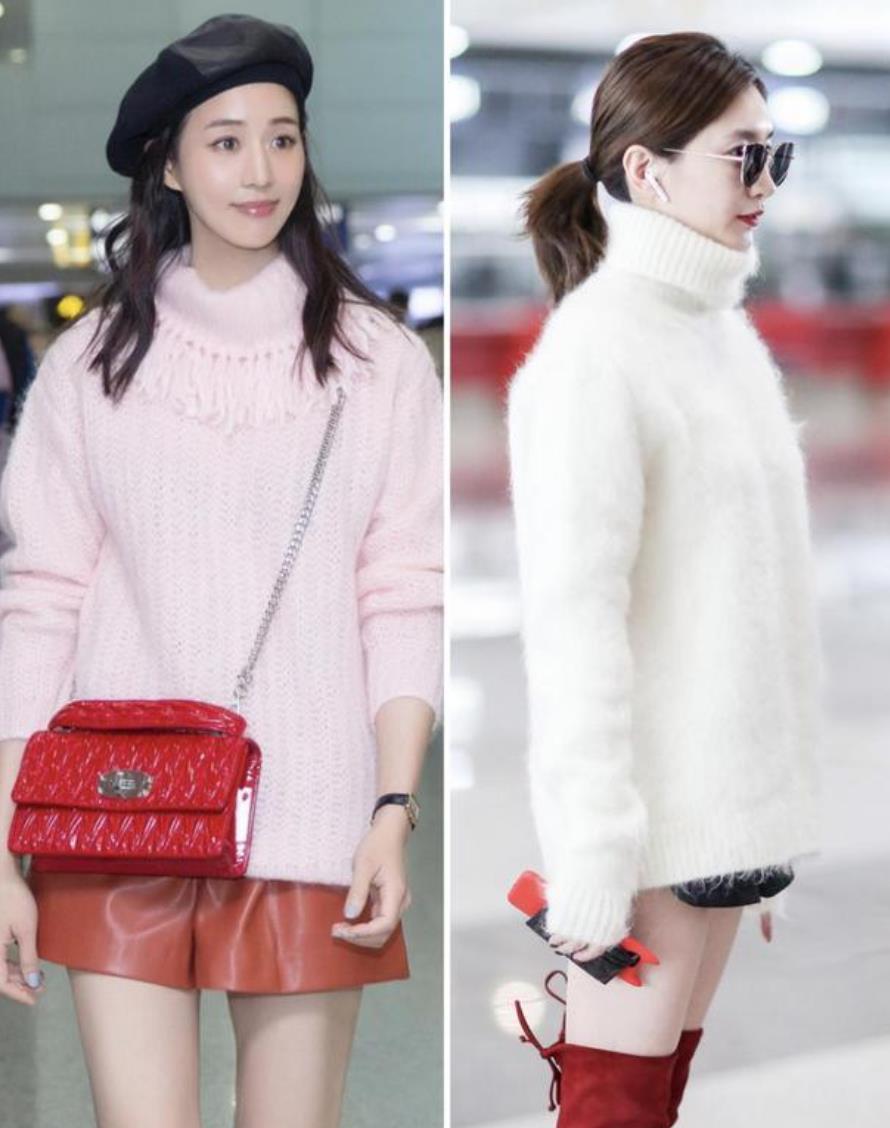 黑色 卢靖姗随韩庚参加活动，她身穿法式服装亮相，混血脸显得太高级了