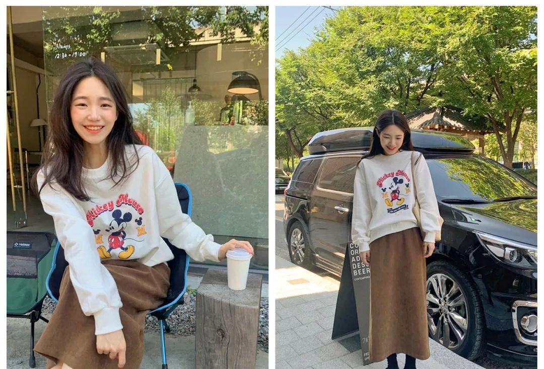 米色 卫衣搭配推荐！配半裙真的太好看！