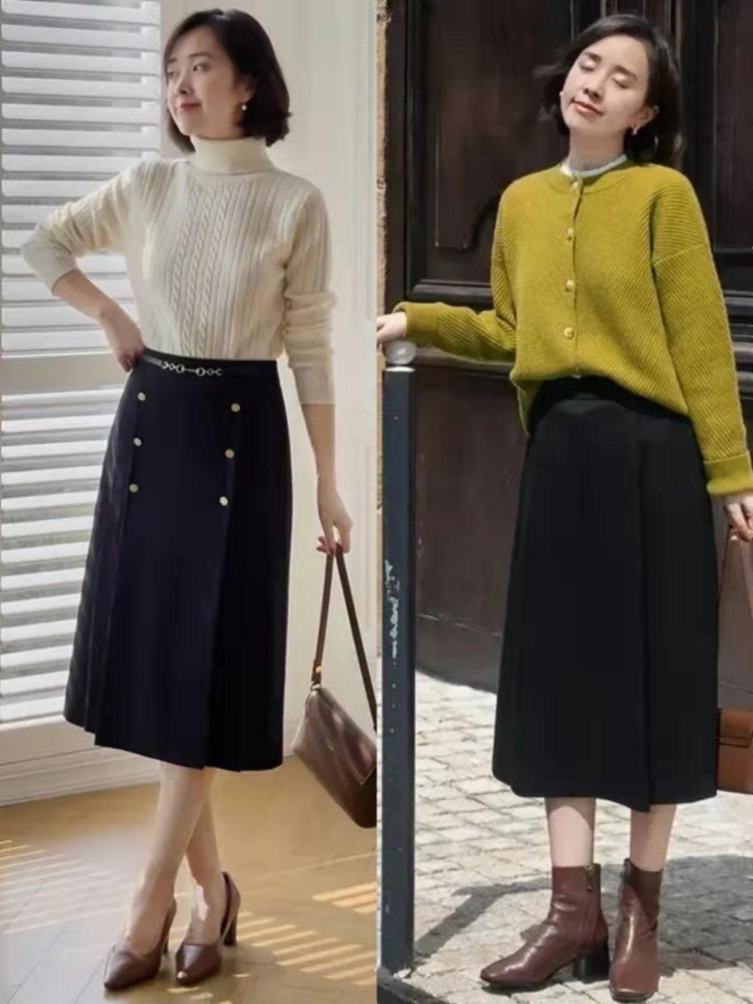 下装 初冬毛衣下面搭什么更好看？建议试试这四款下装，想不优雅都难