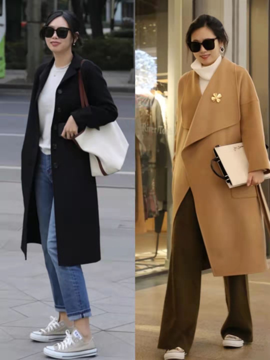 黑色 40岁微胖女人初冬穿大衣时，建议配这4双鞋，时髦好看又显高显瘦