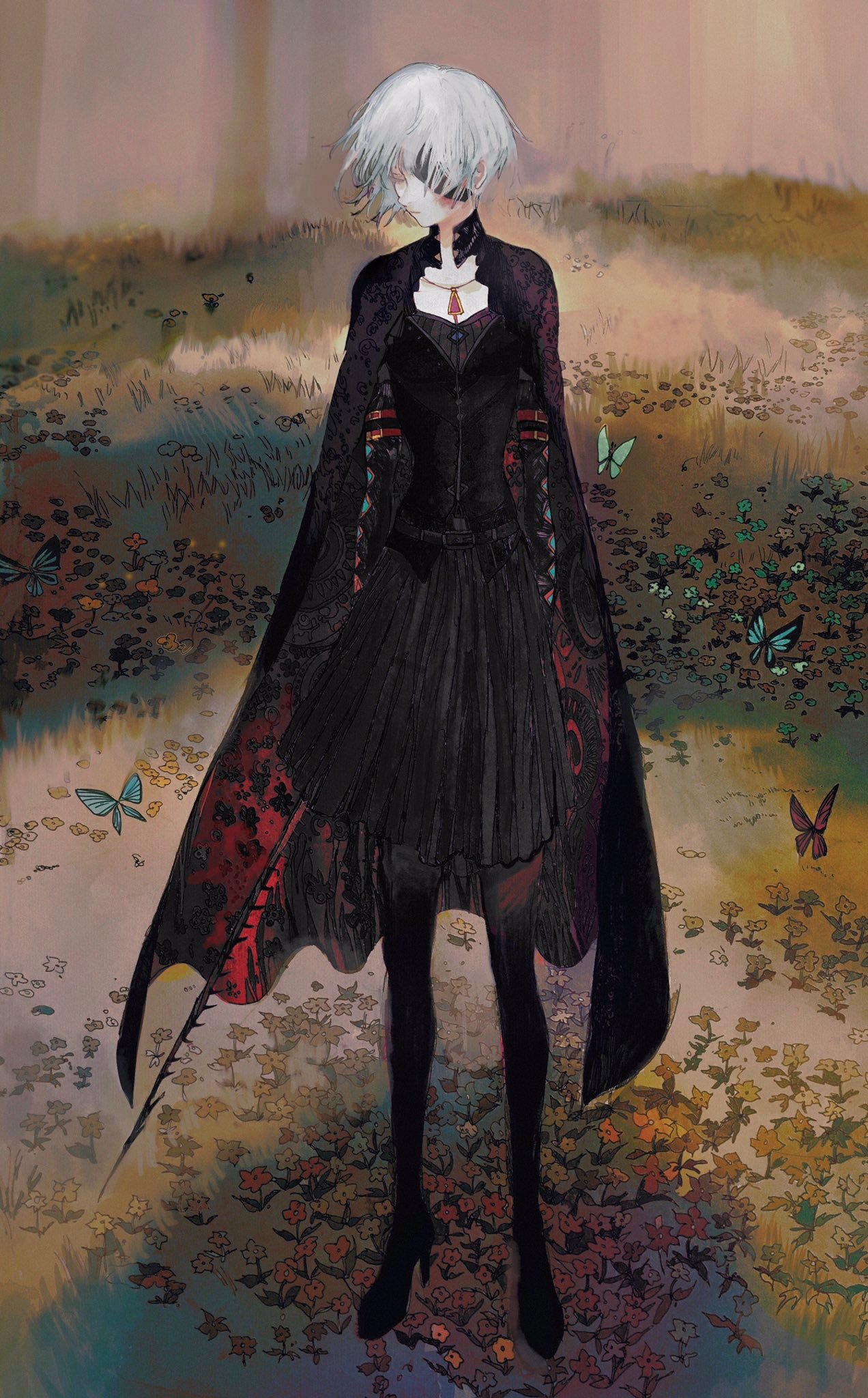 幻想 平涂风格的幻想系人物插画,每一幅作品都似乎在讲故事