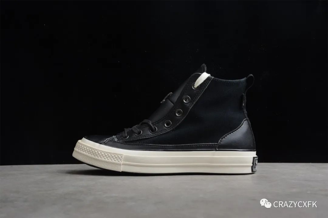 黑色 匡威联名 Converse x Haven GORE-TEX 高帮工装风黑色拼接皮面板鞋