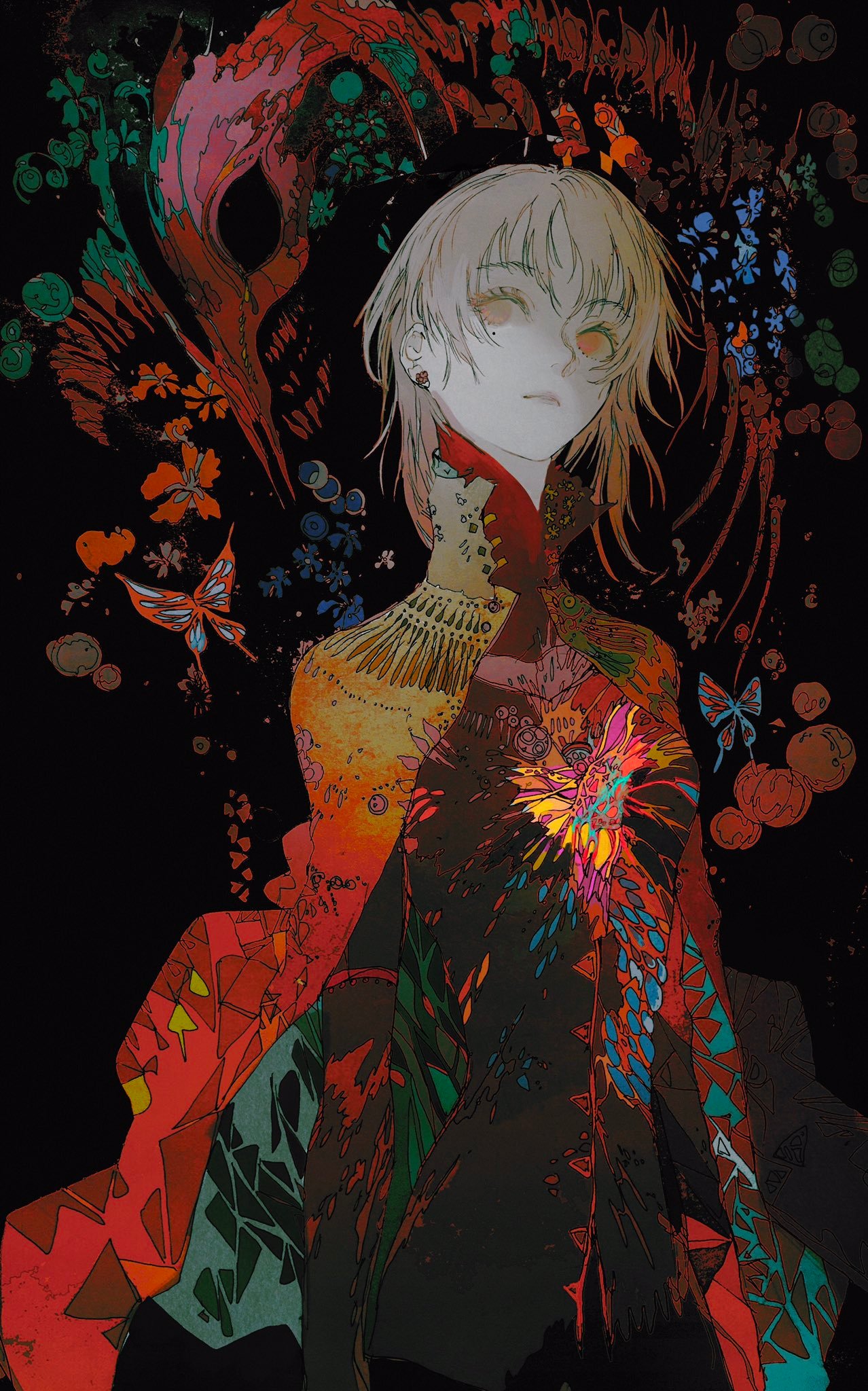 幻想 平涂风格的幻想系人物插画,每一幅作品都似乎在讲故事