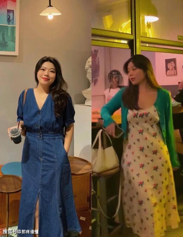 模板 她体重135斤，脸上肉肉明显，但还是美成了微胖女人的穿搭模板