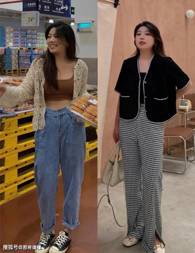 模板 她体重135斤，脸上肉肉明显，但还是美成了微胖女人的穿搭模板