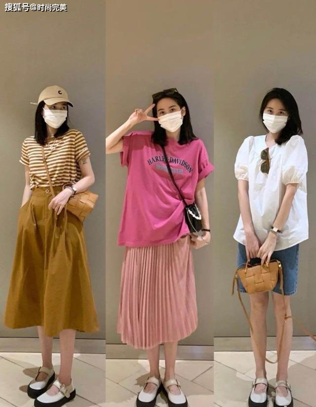 夏天 很适合职场女人的穿搭：长上衣+半身裙，时髦优雅，还很显高级