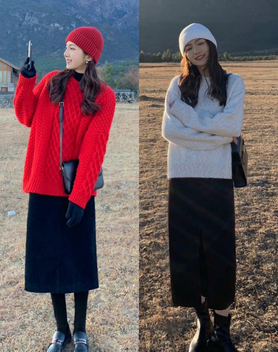 黑色 秋冬毛衣穿搭少不了，掌握搭配小技巧，时尚保暖不显老