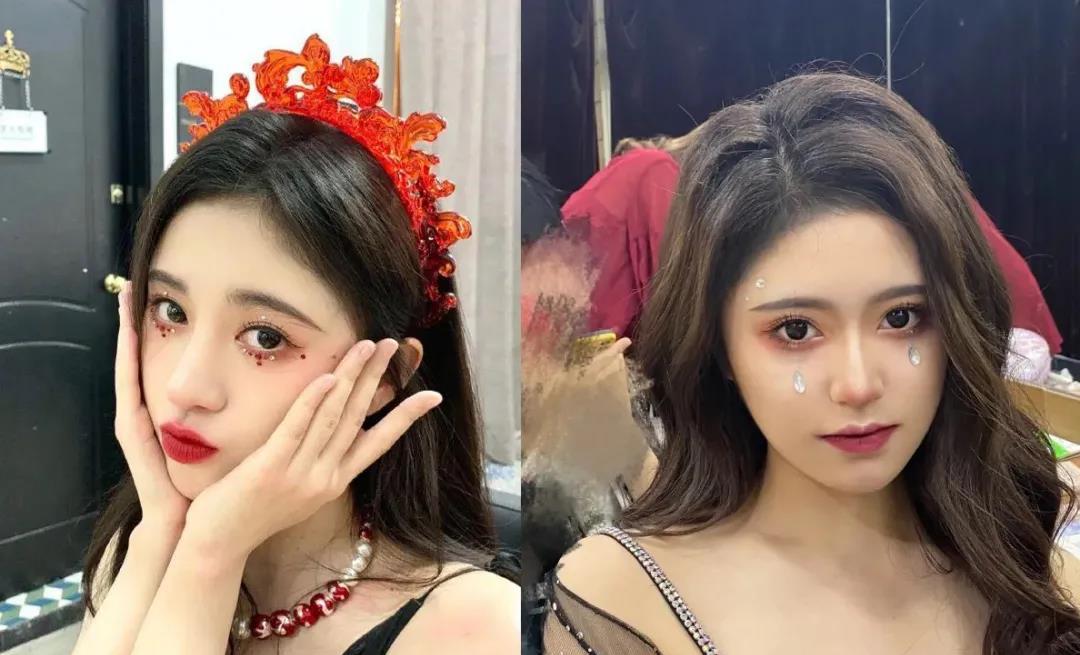 下眼睑“高仿版”四千年美女，跟鞠婧祎的妆容都如出一辙