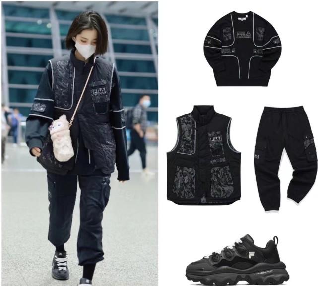 黑色 欧阳娜娜化千金妆后再次大火!穿一身黑走机场,靠私服穿搭成宠儿