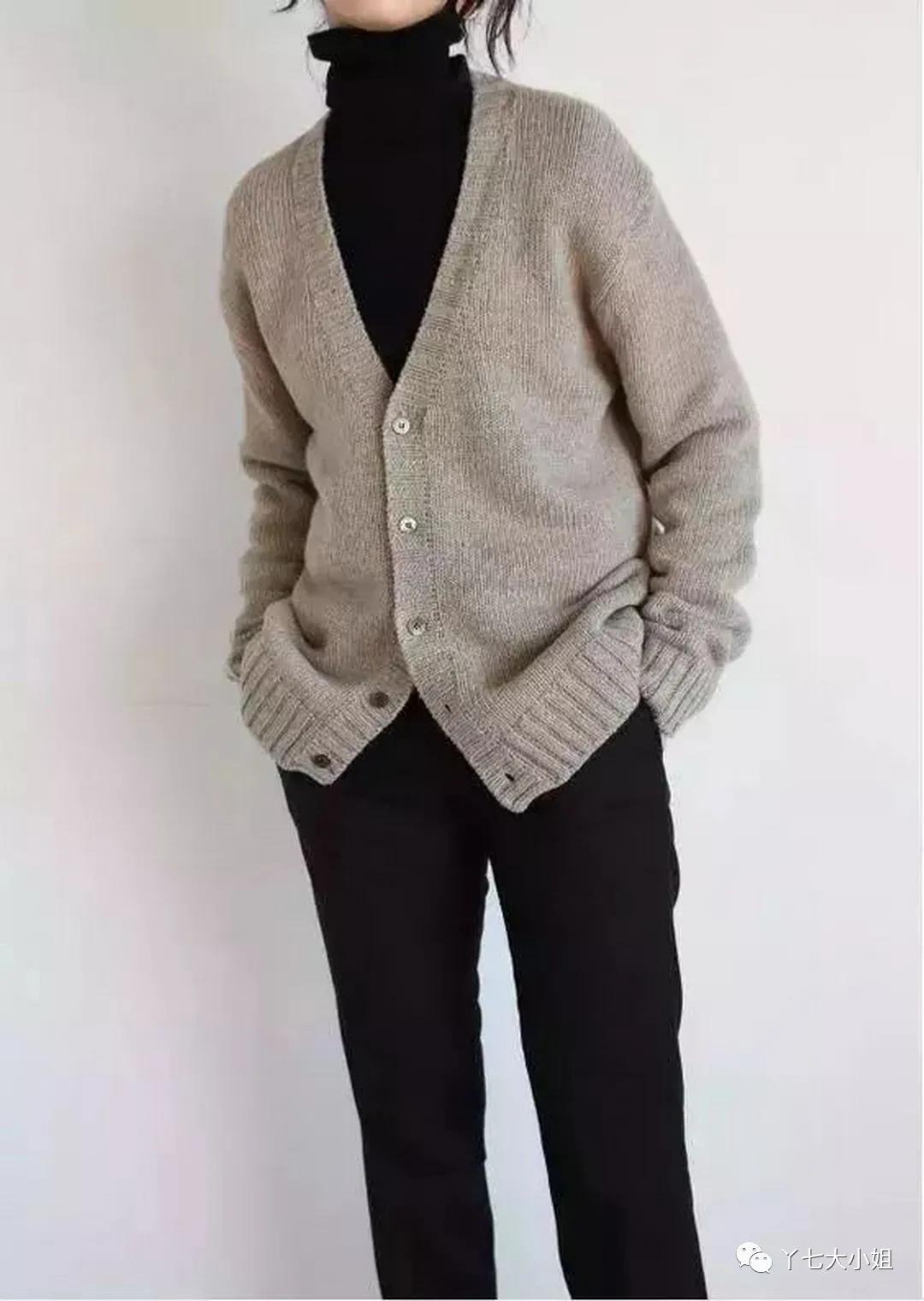 毛衣 一件烟管领毛衣=秋冬最有气质的万能内搭