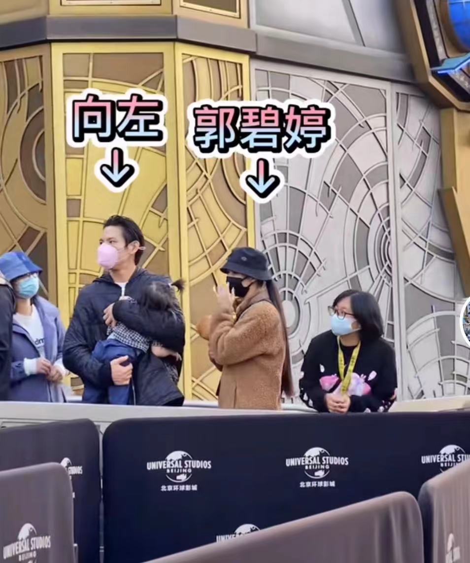 连向太|郭碧婷陪女儿坐旋转木马，向佐在旁暖心保护，两人逗女儿玩乐画面温馨