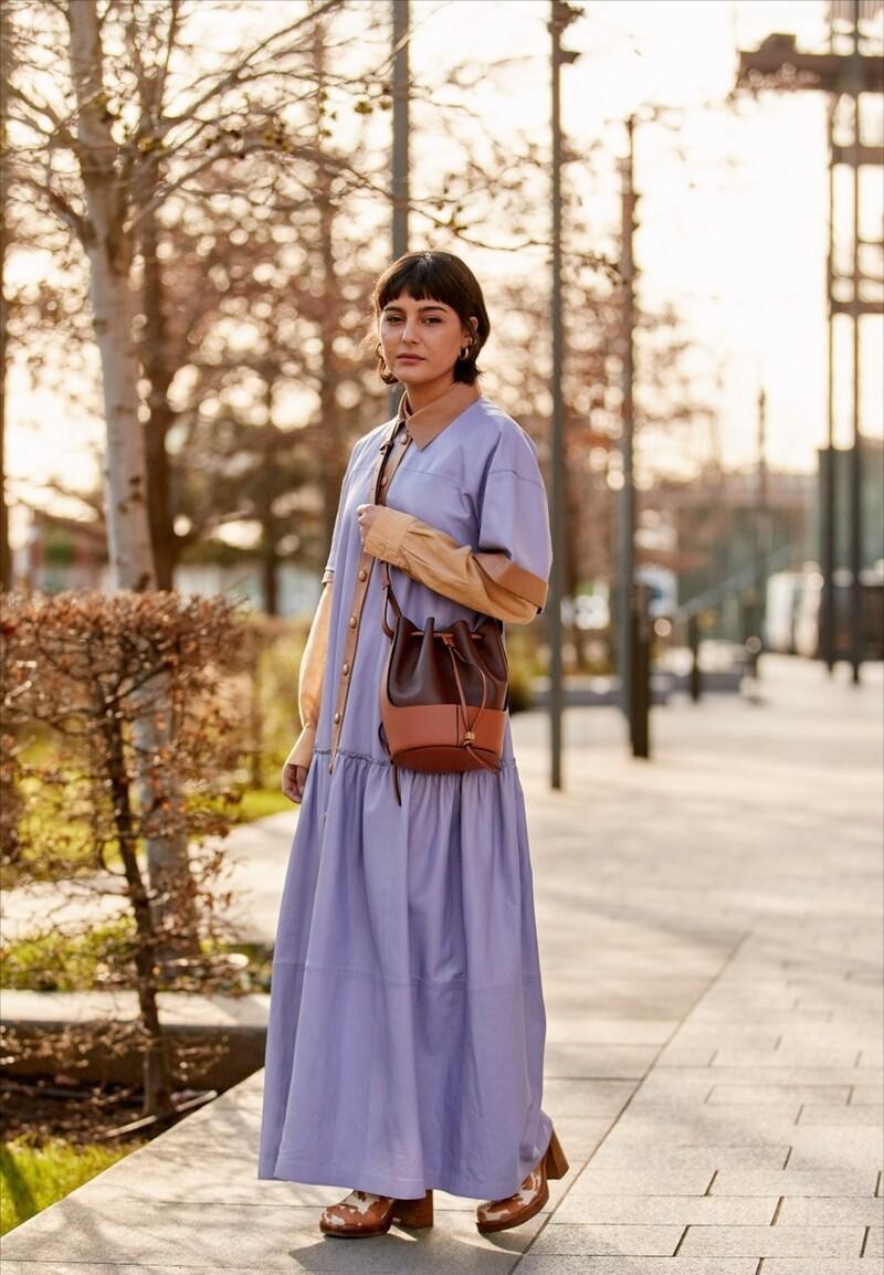 香芋 谁说秋天非得穿棕色系？香芋紫色照样受欢迎，穿对了气质好温柔