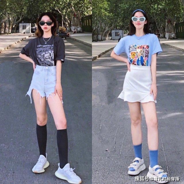 黑色 简简单单的T恤搭出点不一样，元气有活力！展现夏日多变形象