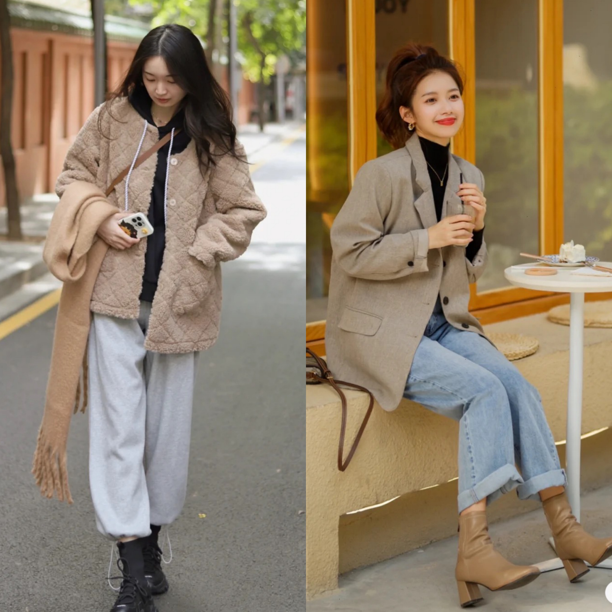 显得 穿来穿去，还是“大衣＋短靴”最优雅，随心搭配时髦高级