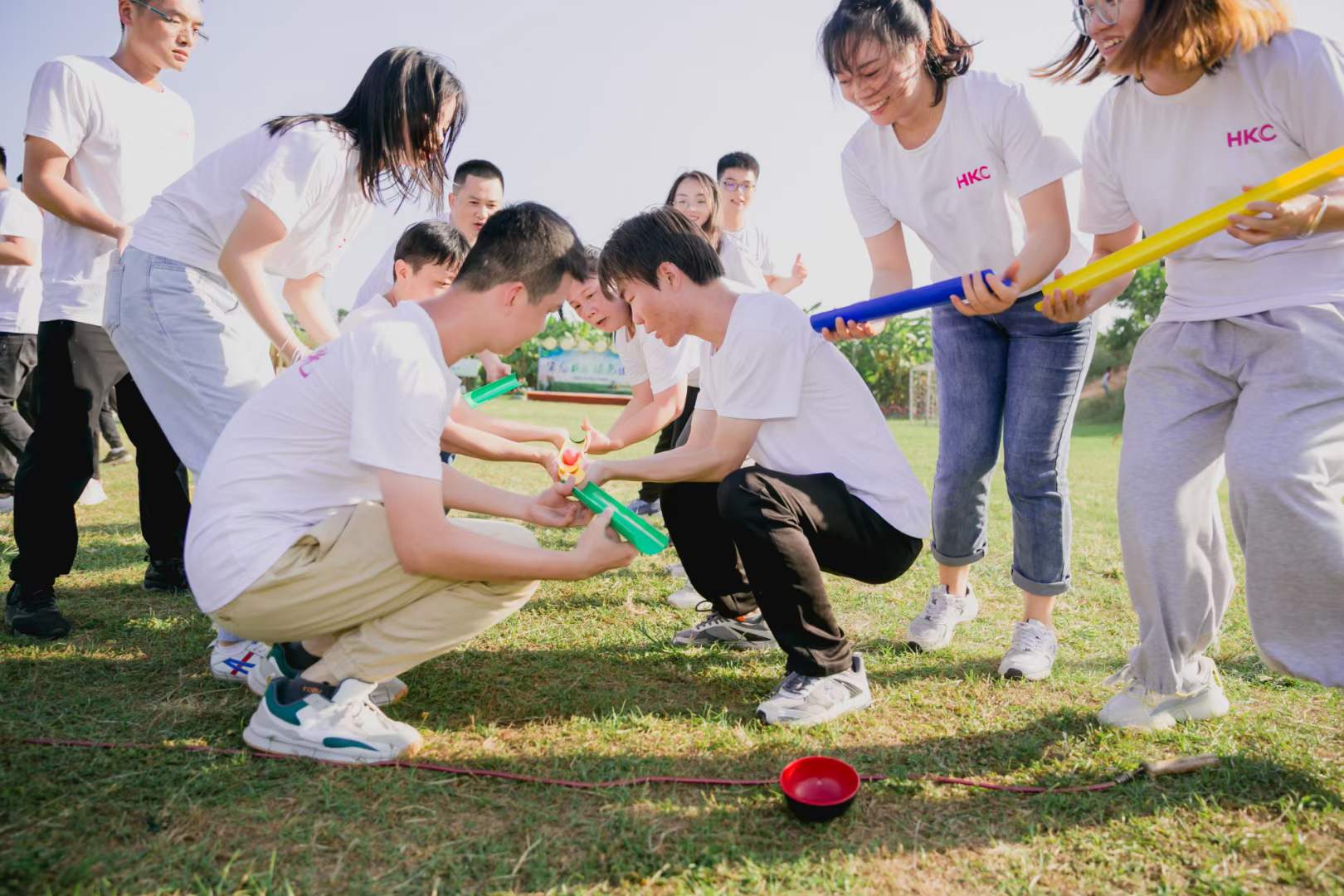 趣味团建,乒乓球接龙