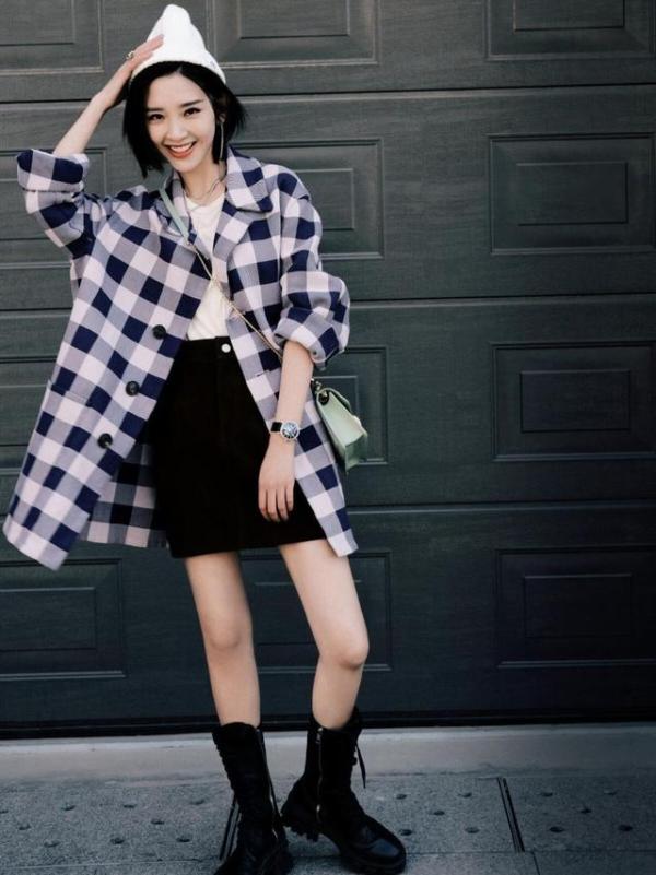 身材 这些女星穿格子外套也能这么美 身材好的让人嫉妒