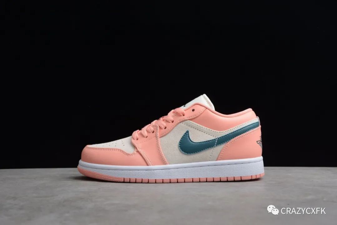 Root 乔丹 Air Jordan 1 Low Light Madder Root 灰粉绿钩低帮篮球鞋