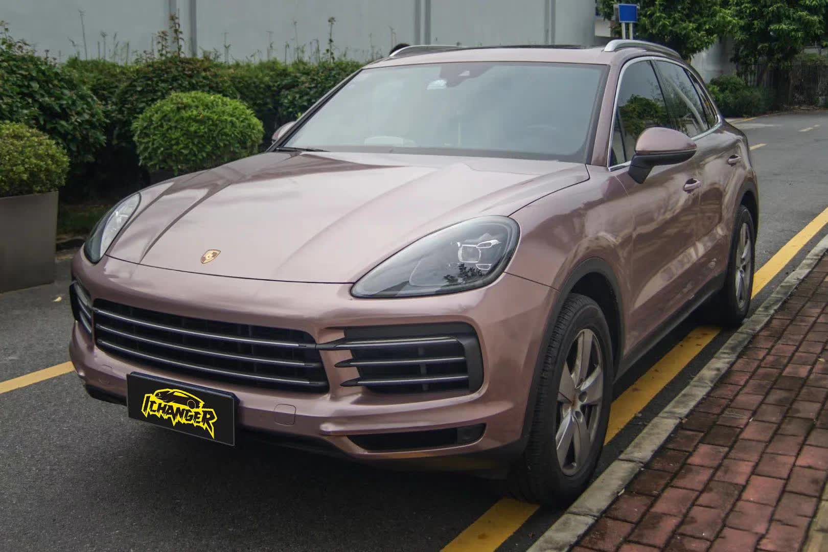 保时捷卡宴ichangericr改变者改色膜冰莓粉