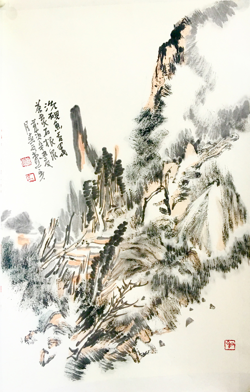 「作品欣赏」水墨逸情,山水清逸,画家高胜雨作品欣赏_峭峰