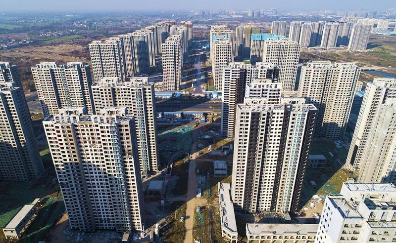 航拍商丘西部新城安置区87栋主体建筑已全部封顶