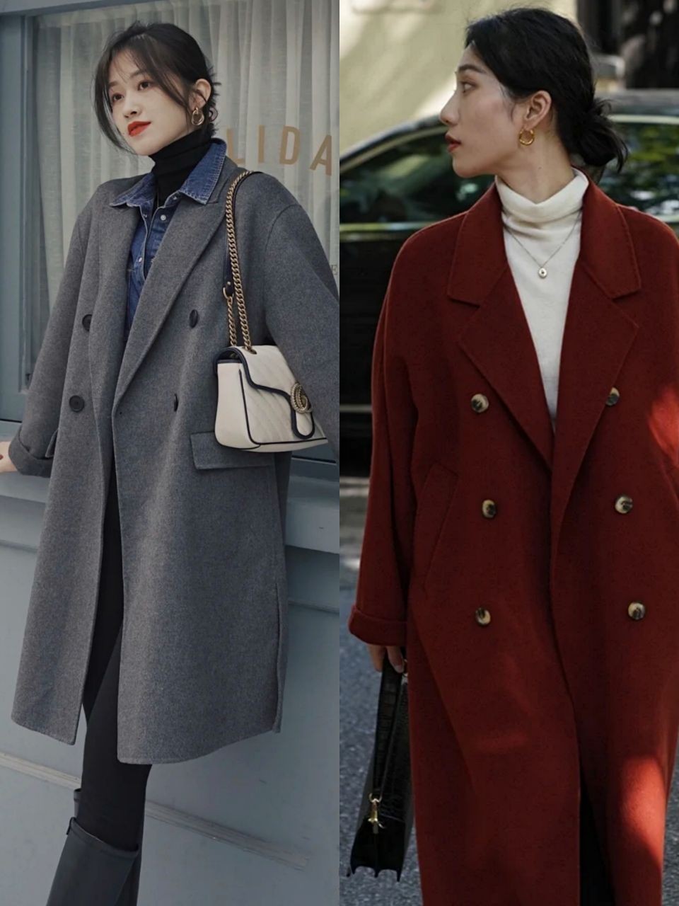 层次 今年，突然火了一种搭配：“大衣+高领衫”！看着时髦穿着还保暖