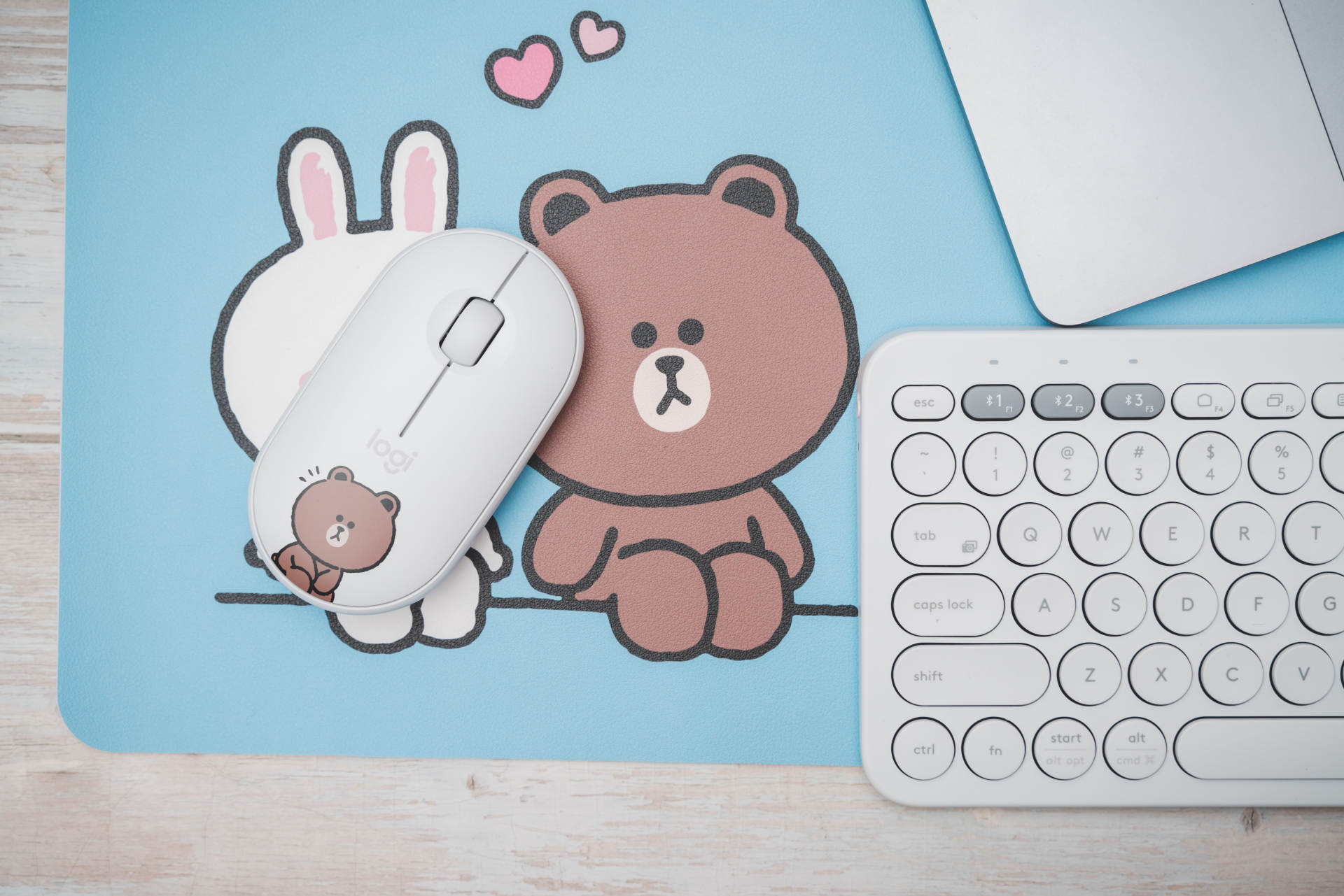 原创罗技k380amplinefriends联名限量布朗熊套装体验工作喜好两不误