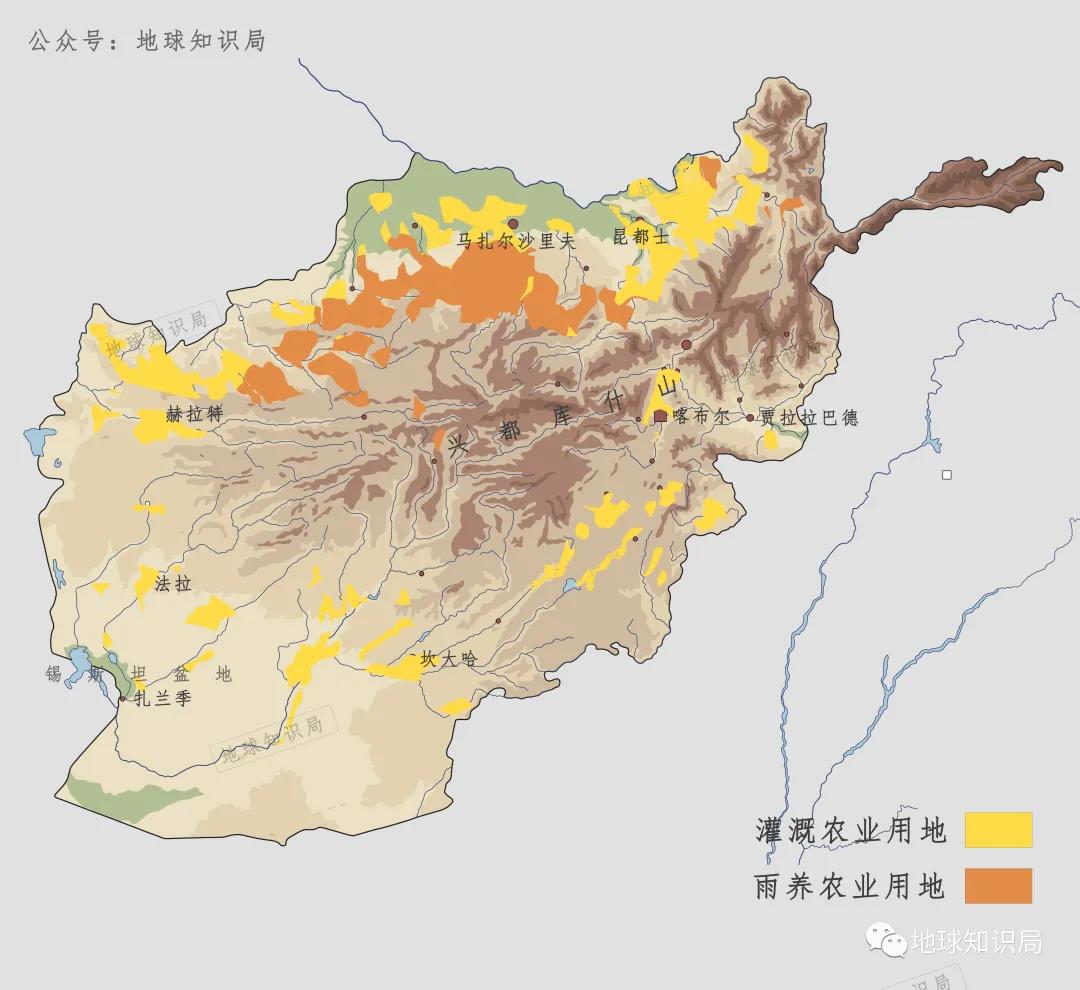 阿富汗耕地分布图图片