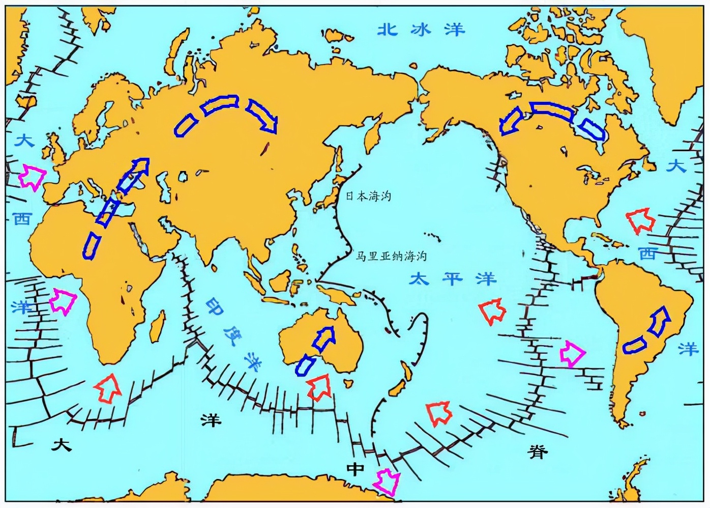 世界海洋分布图简图图片