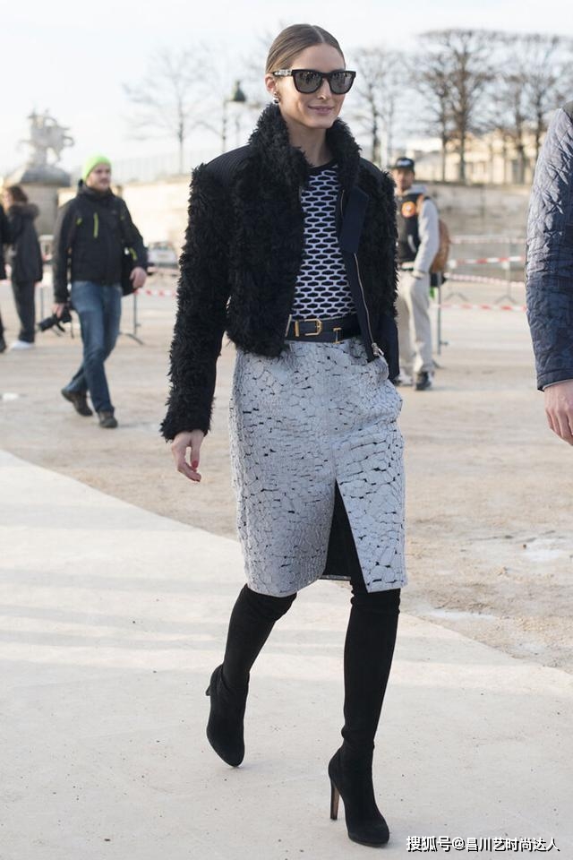 设计 大衣配打底裤过时了!现都流行“短外套+过膝靴”,小个子都爱了