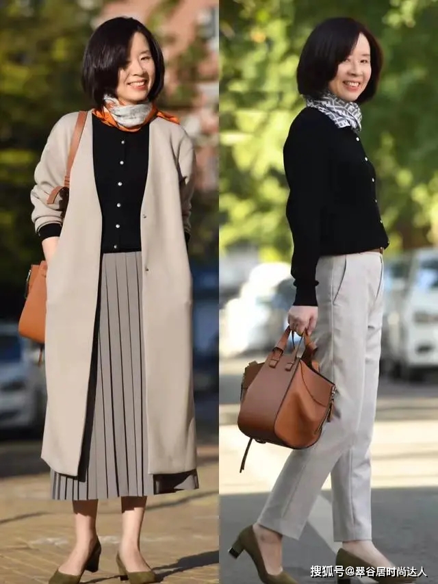 黑色 终于找到60岁妈妈的高级打扮，用“4款外套”打造年轻，照着穿很美